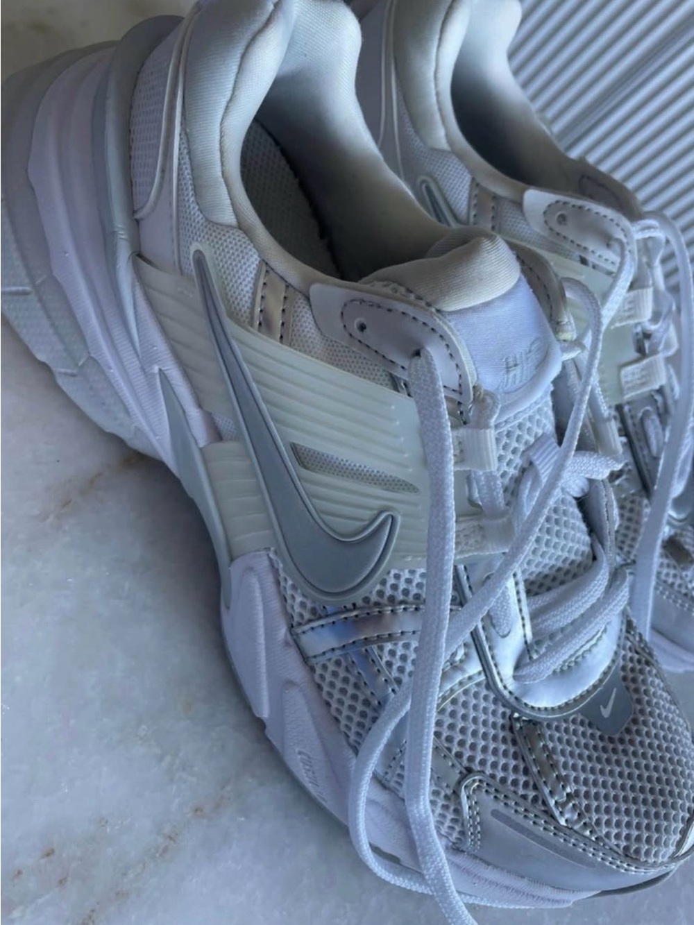 Nike Women's All-White Mesh & Overlay Trainer Sneakers